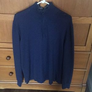 Blue zip pullover sweater